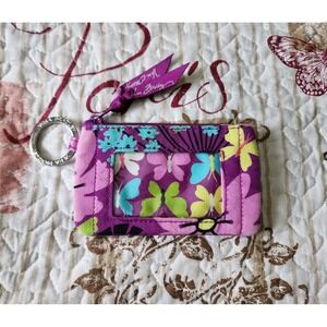 Vera Bradley Womens Butterfly flowers Pattern Change Coin Cotton Purse Bag Small